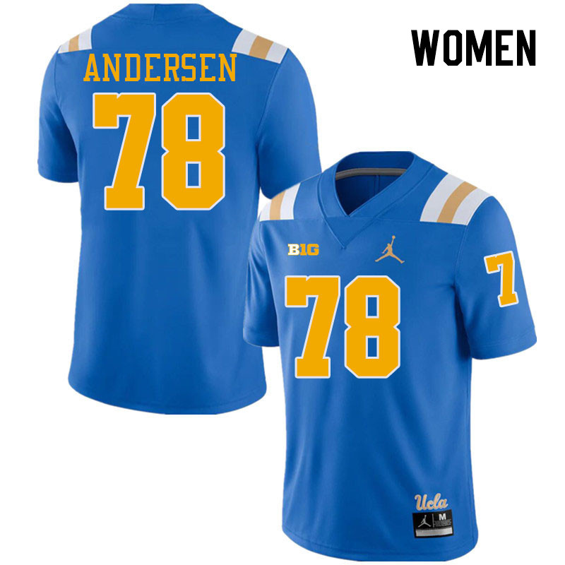 Women #78 Walker Andersen UCLA Bruins College Football Jerseys Stitched-Royal